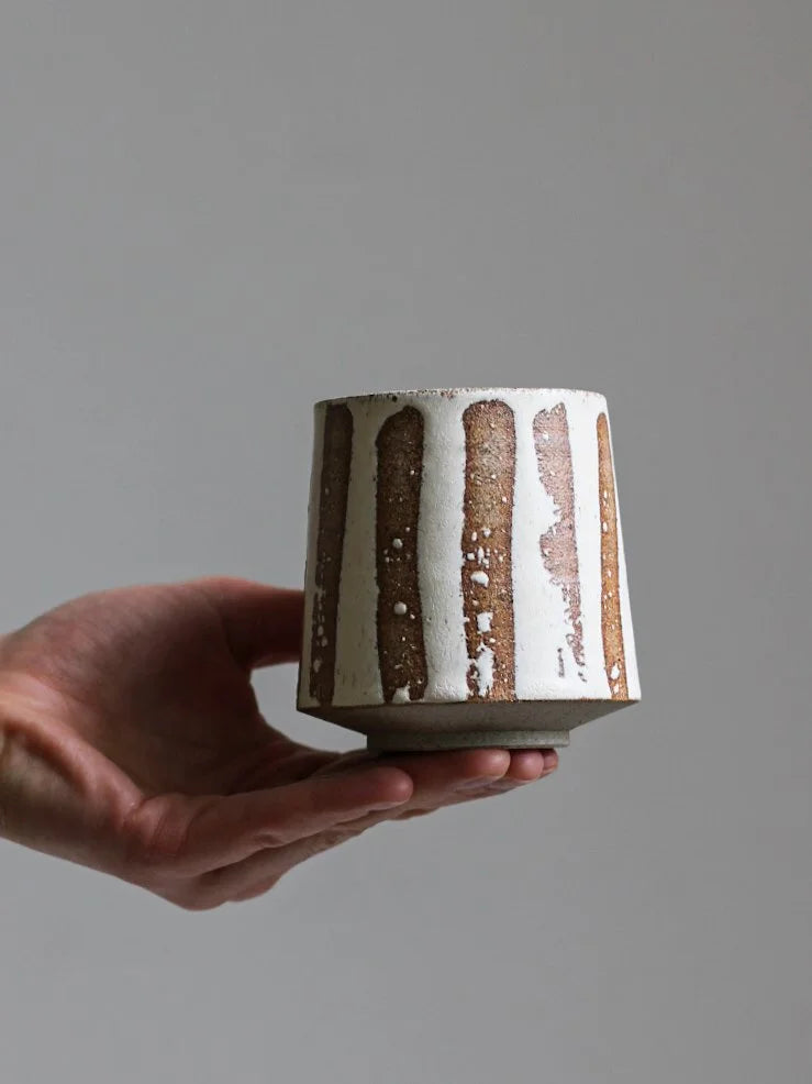 Yunomi Cup in Stripe Patterned Glaze | 250ml | by Aku Ceramics