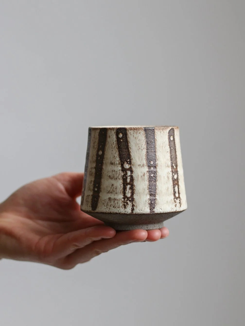 Yunomi Cup in Stripe Patterned Glaze | 250ml | by Aku Ceramics - Lifestory