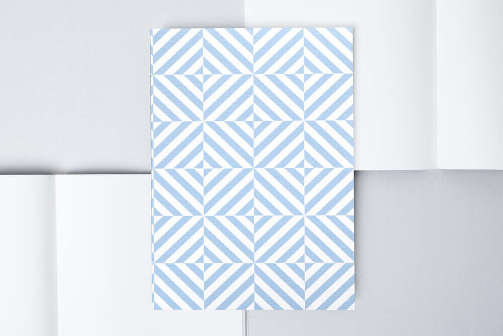 Medium Layflat Notebook A5 | Salvia Blue Alma Print | Plain Pages | by Ola - Lifestory - ola