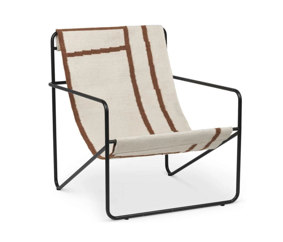 Desert Lounge Chair | Black Frame + Shape Fabric | by ferm Living - Lifestory