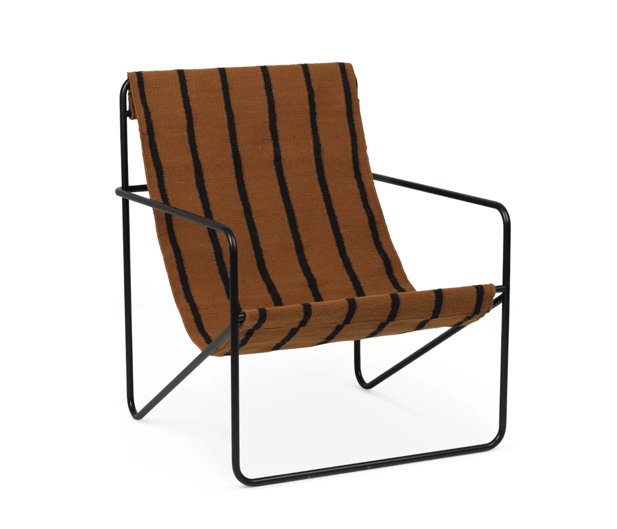 Desert Lounge Chair | Black Frame + Stripe Fabric | by ferm Living - Lifestory