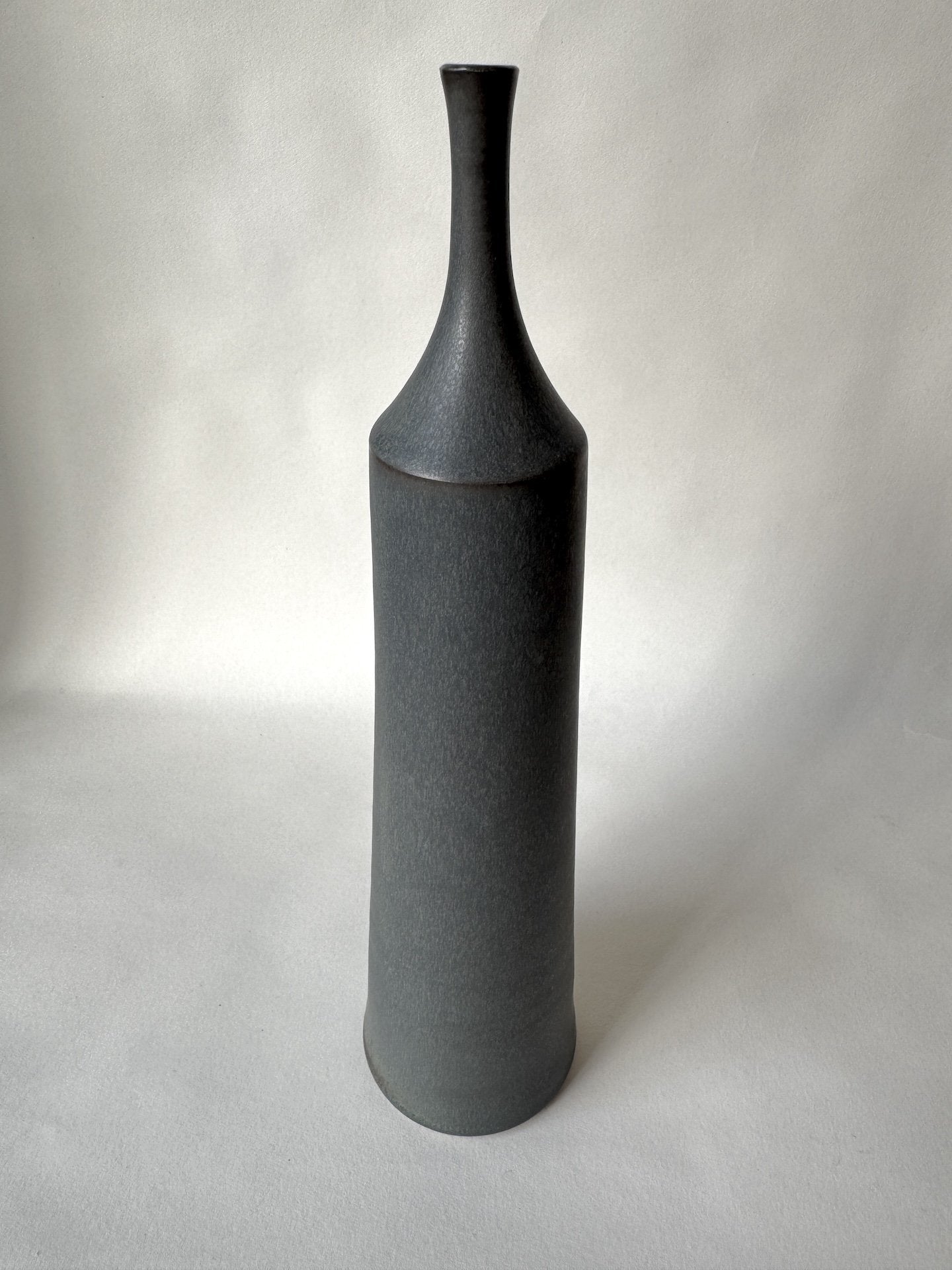 Large Ceramic Bottle No. 11 | Tapered Neck | Nightshade Blue | by Borja Moronta