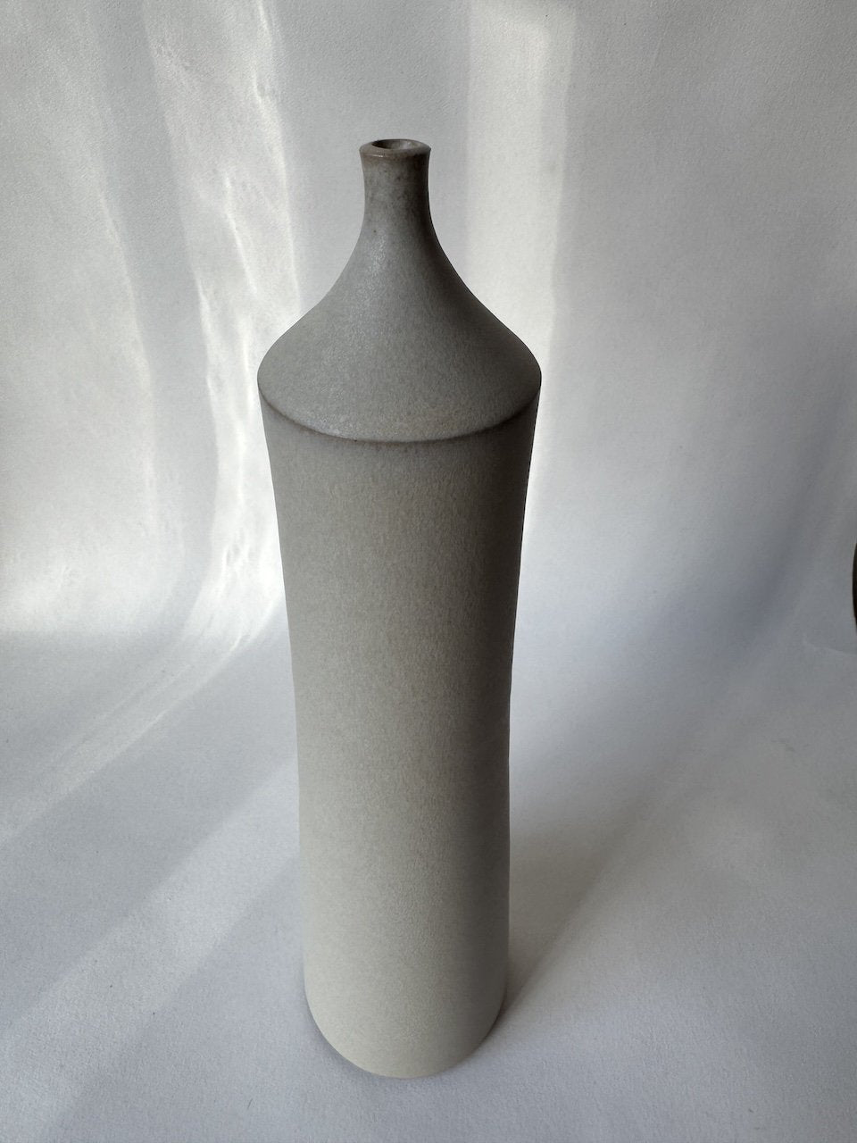 Large Ceramic Bottle No. 12 | Tapered Neck | Warm White | by Borja Moronta