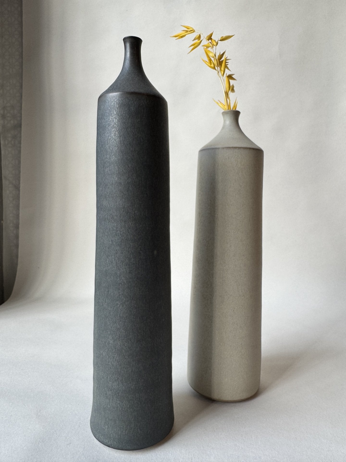 Large Ceramic Bottle No. 9 | Tapered Neck | Warm White | by Borja Moronta