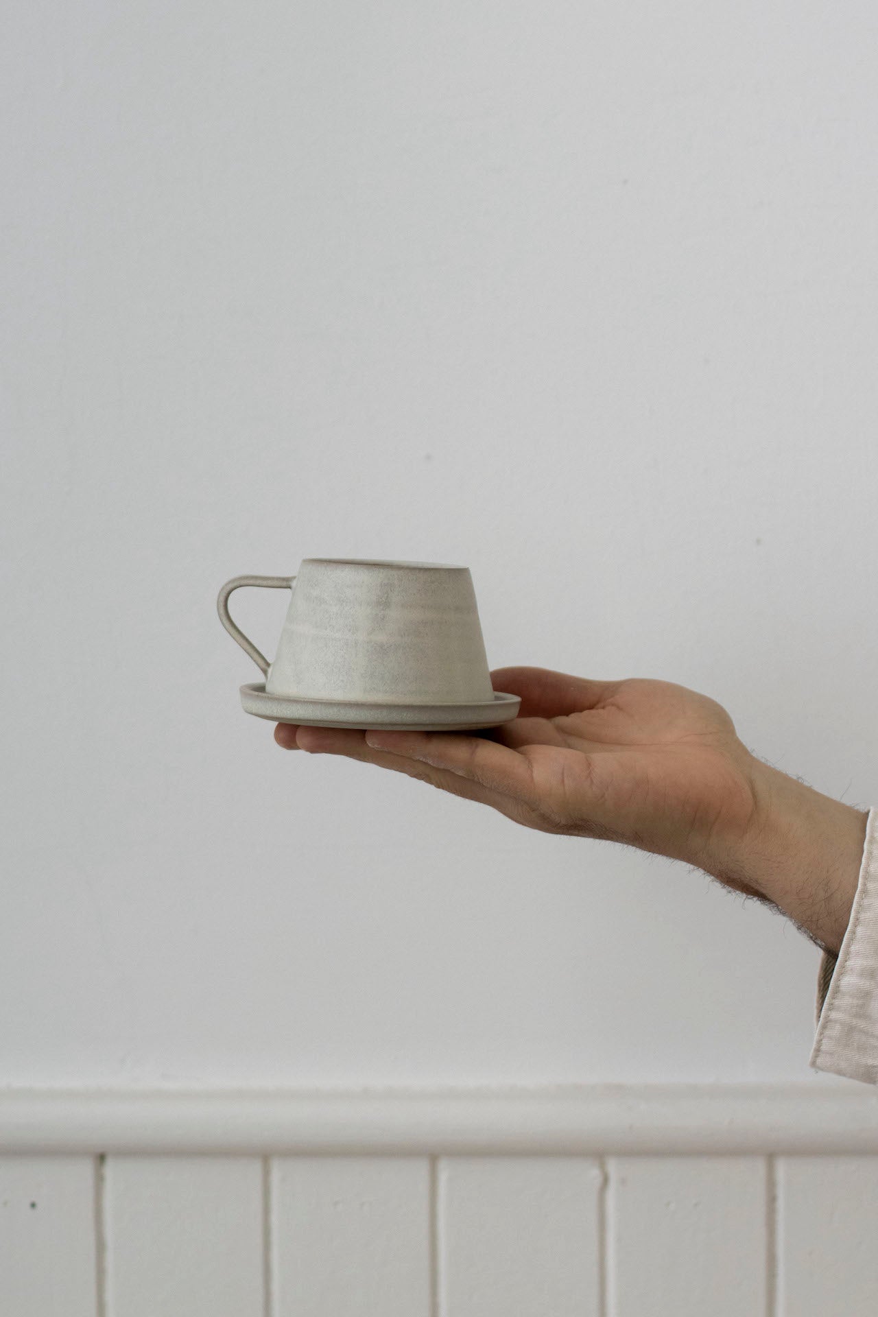 Tapered Cup & Saucer | Cloud White | by Borja Moronta - Lifestory