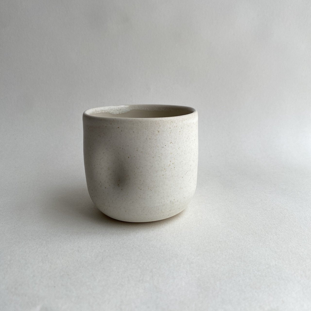 Small Dimple Cup | Oat Glaze | Handmade Ceramic | by Bowbeer Designs - Lifestory