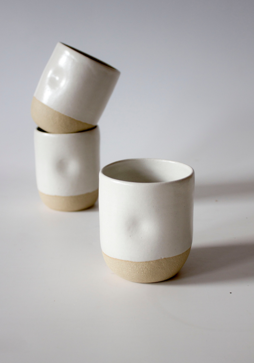 Dimple Cup | Mist White | Handmade Ceramic | by Bowbeer Designs - Lifestory - Bowbeer Designs