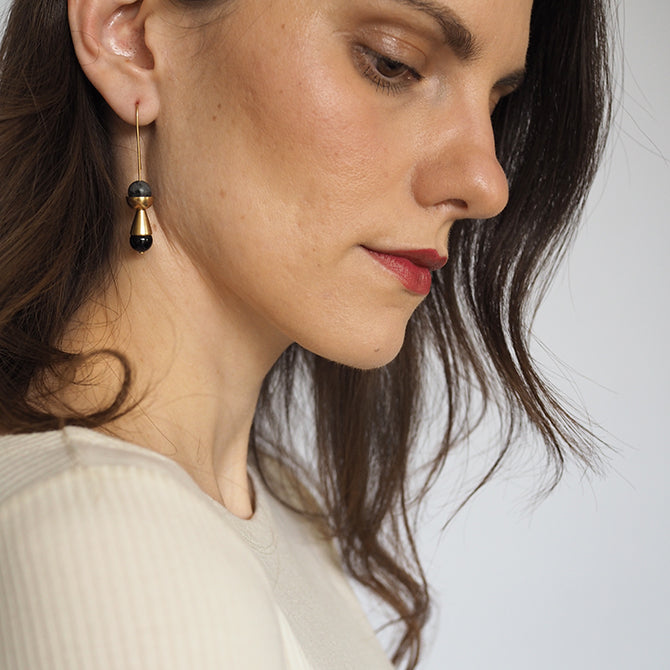 Form Brass Cup & Cone Earrings | by brass+bold