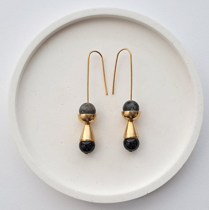 Form Brass Cup & Cone Earrings | by brass+bold