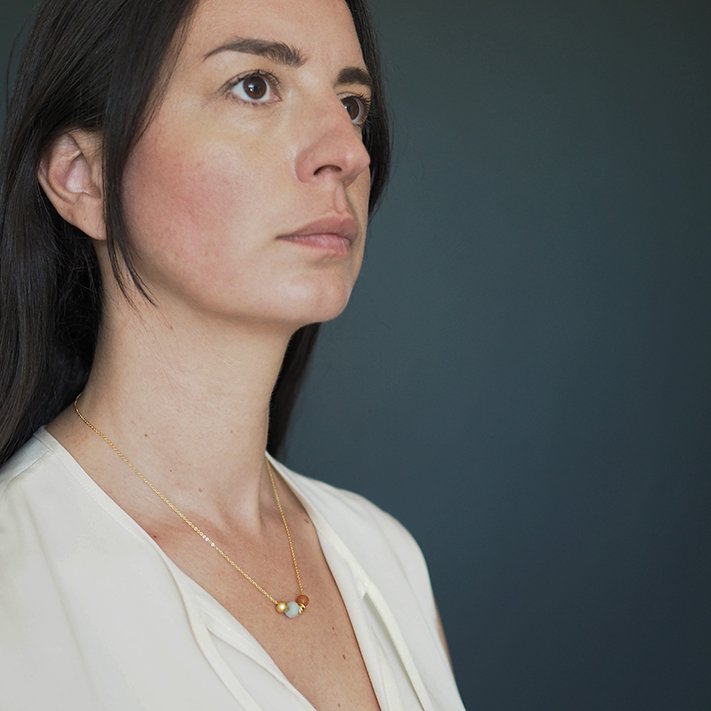 Abacus Necklace | Amazonite & Orange with Gold Plated Beads | by brass+bold - Lifestory