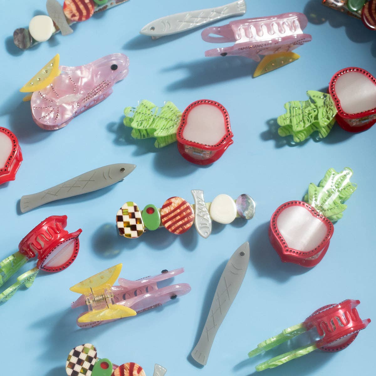 Winona Irene Sardine Fish Acetate Hair Clip Set of 2