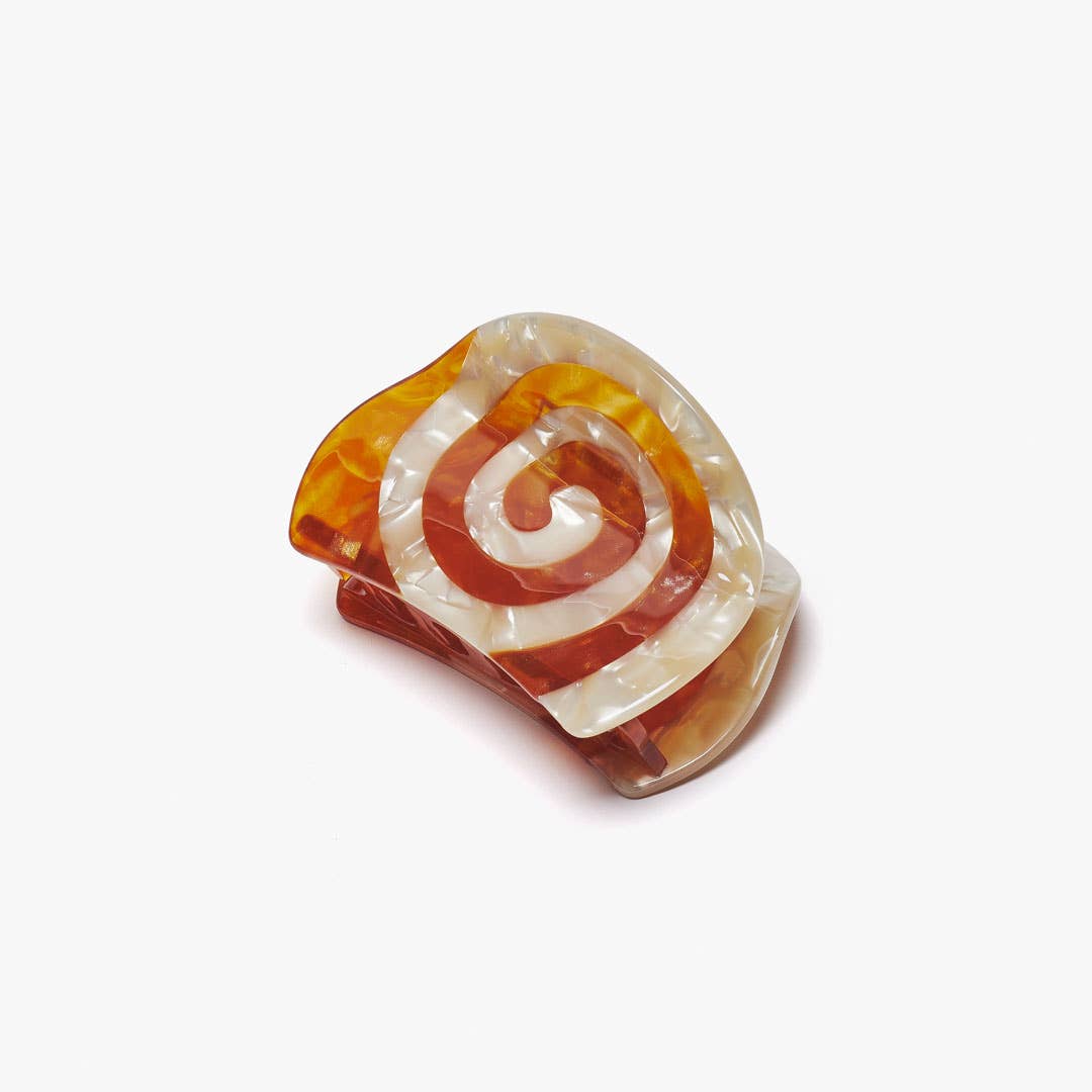 Winona Irene Shimmering Golden Honey Spiral Acetate Hair Claw