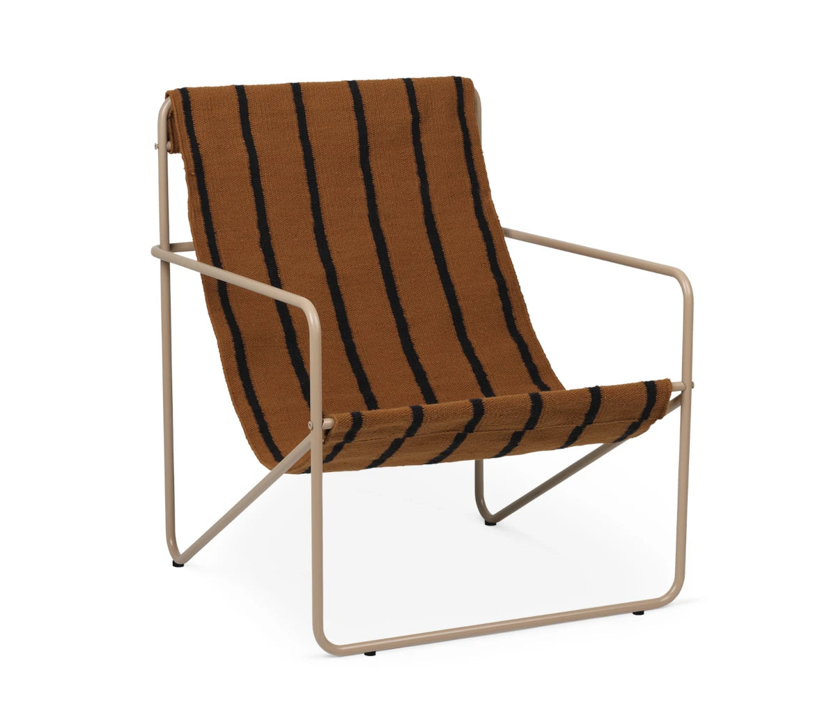Desert Lounge Chair | Cashmere Frame + Stripe Fabric | by ferm Living - Lifestory 