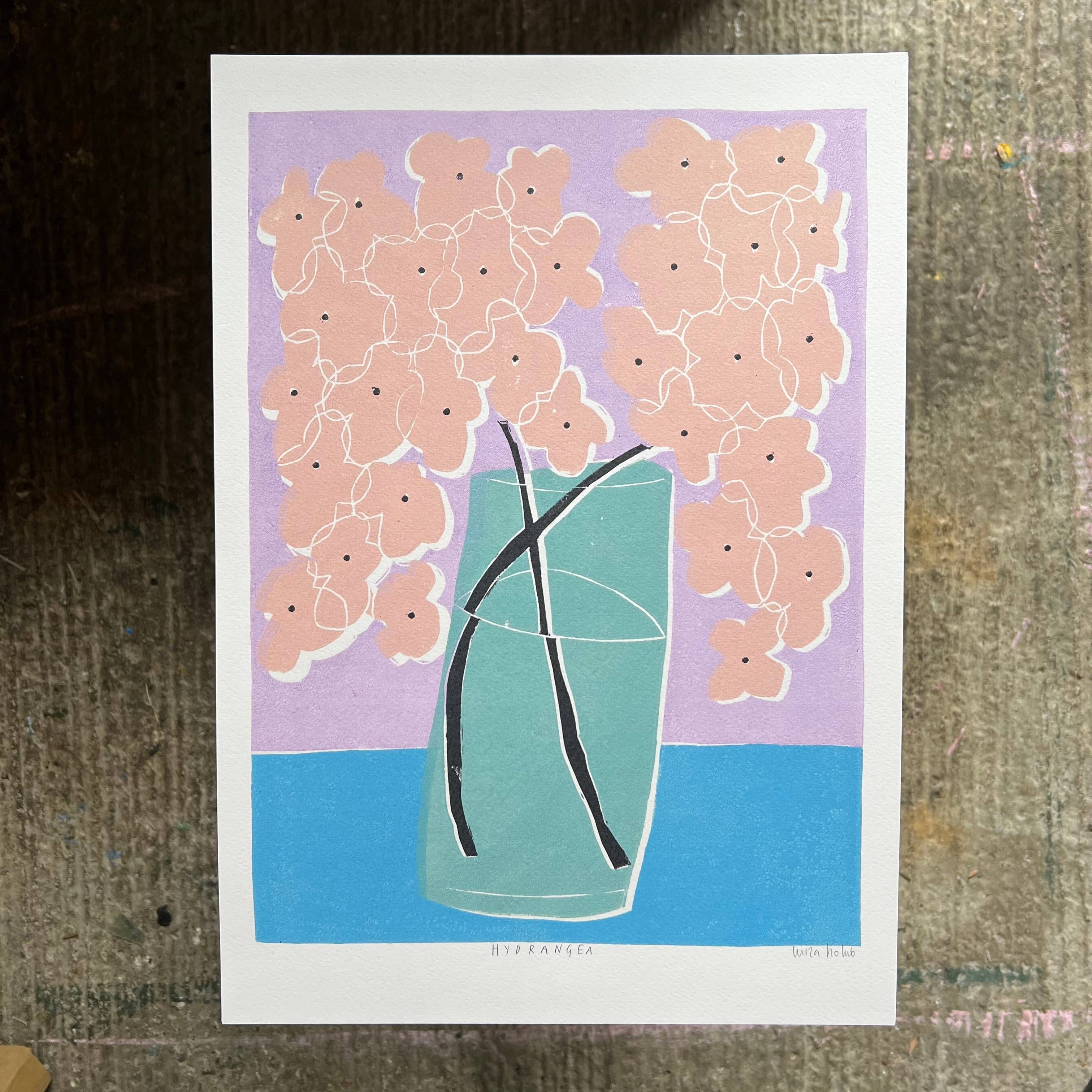 'Hydrangea' Unframed A3 Print by Luiza Holub - Lifestory