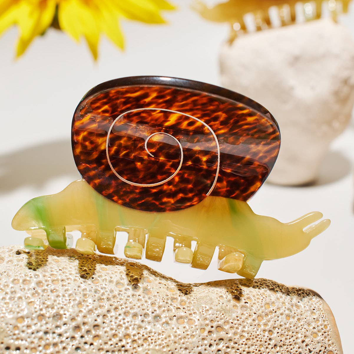 Winona Irene Garden Snail Small Acetate Hair Claw - Lifestory