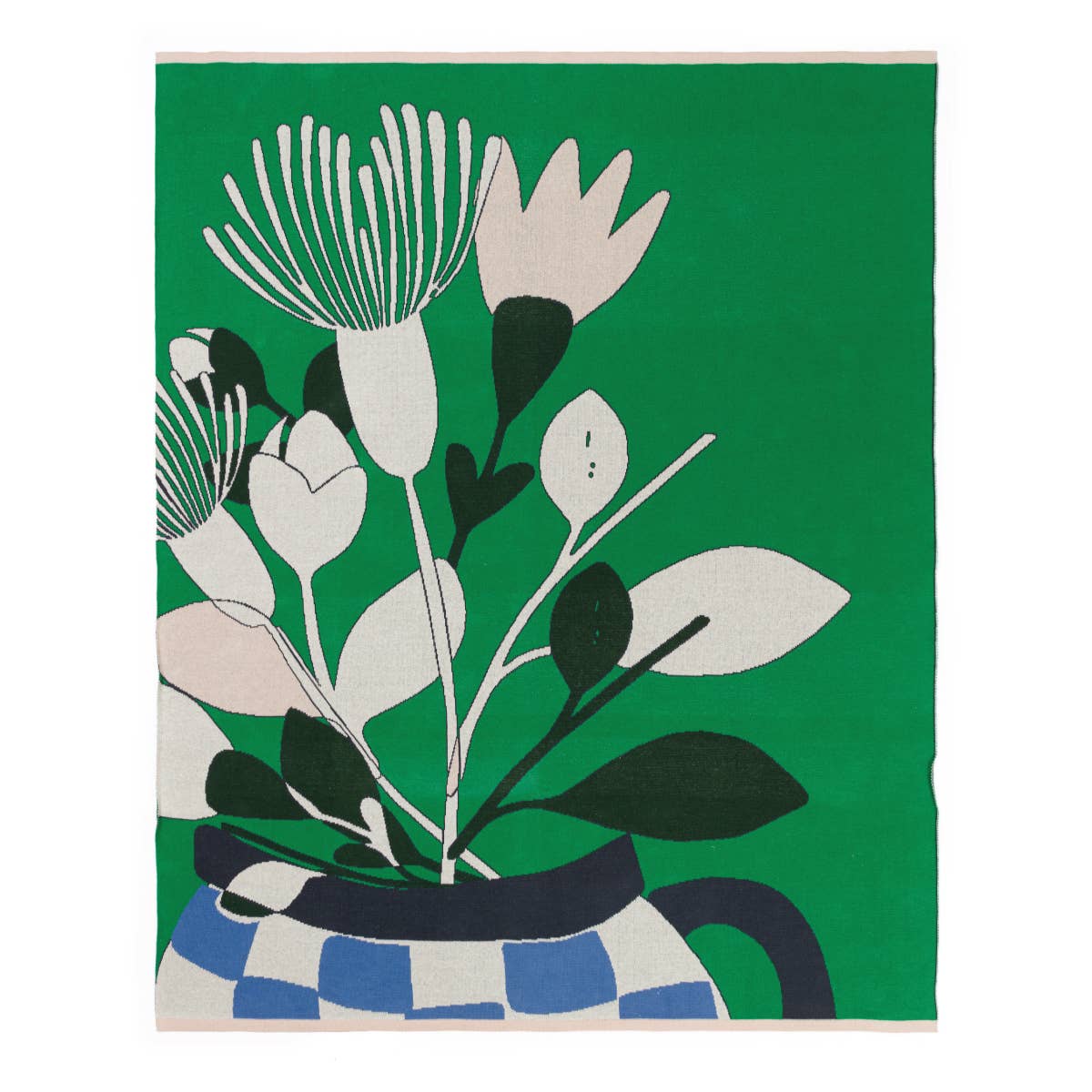 Sophie Home Bud Cotton Knit Throw in Green - Lifestory