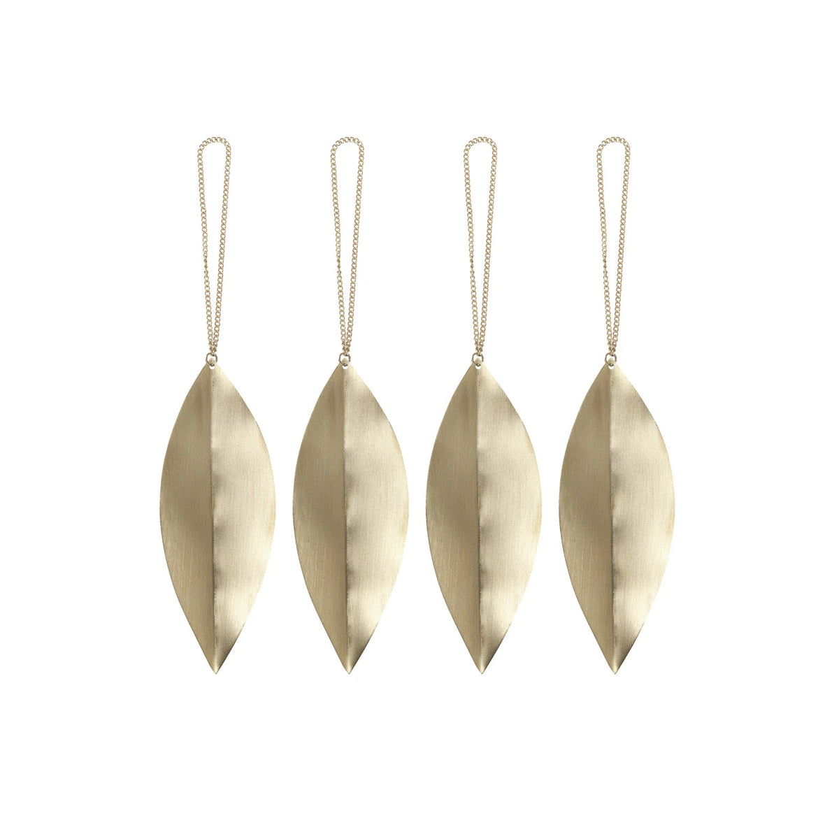 ferm Living Set of 4 Leaf Brass Ornaments - Lifestory