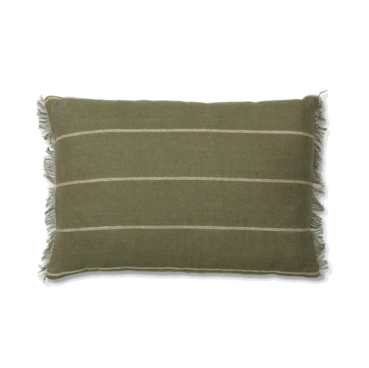 Calm Cushion | Rectangular | Olive & Off White | by ferm Living - Lifestory