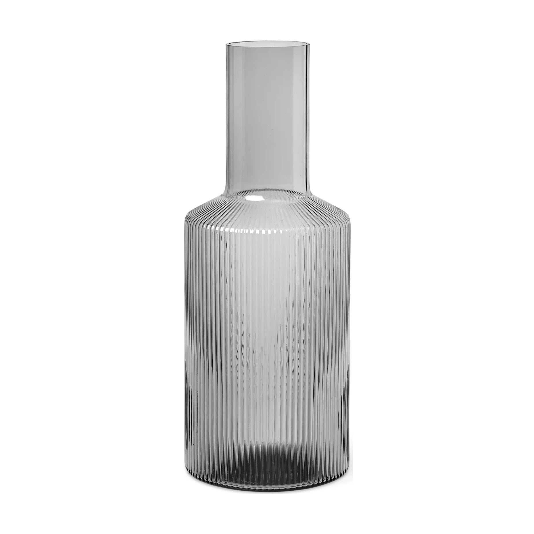 ferm Living Smoked Grey Ripple Carafe - Lifestory