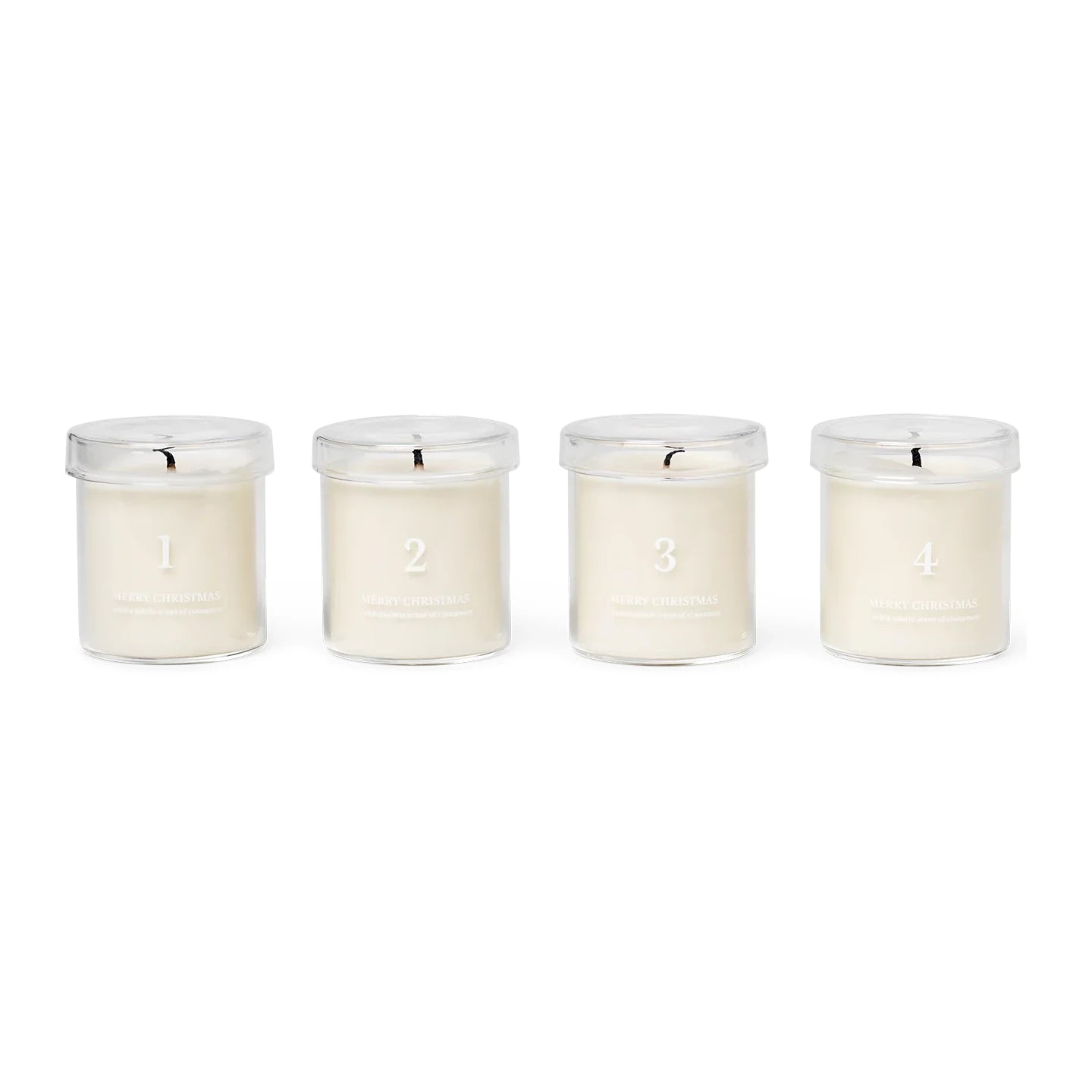 ferm LIVING Scented Advent Candles Set of 4 | White or Red/Brown - Lifestory