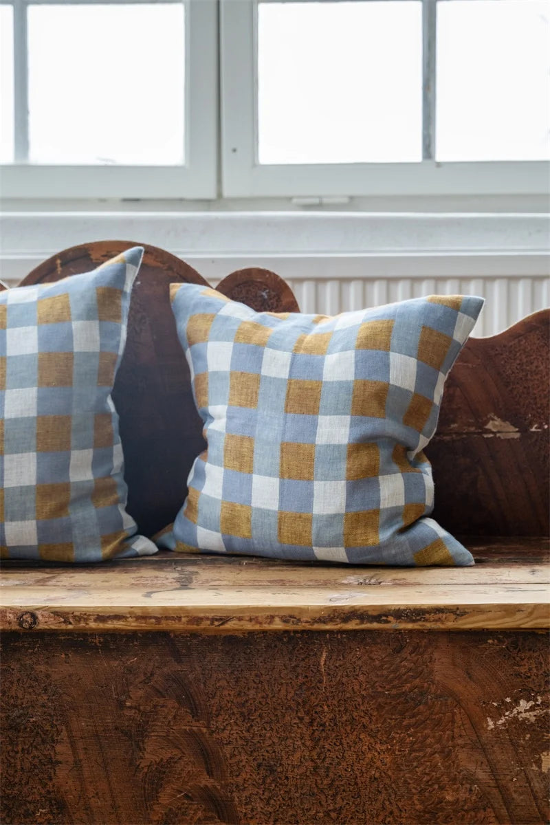 Fine Little Day Oat 'Rutan' Woven Linen Square Cushion Cover - Optional Inner - Lifestory