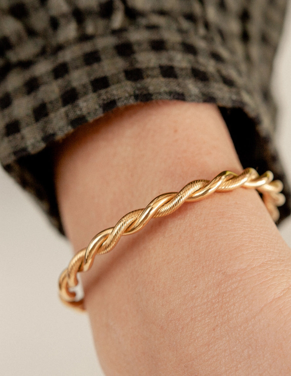 Twist Cuff Bangle - Water Resistant Gold Plating by Nordic Muse
