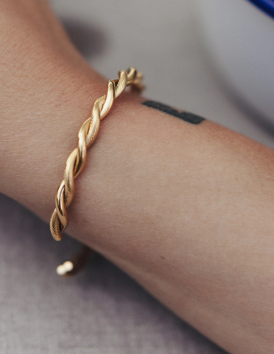 Twist Cuff Bangle - Water Resistant Gold Plating by Nordic Muse