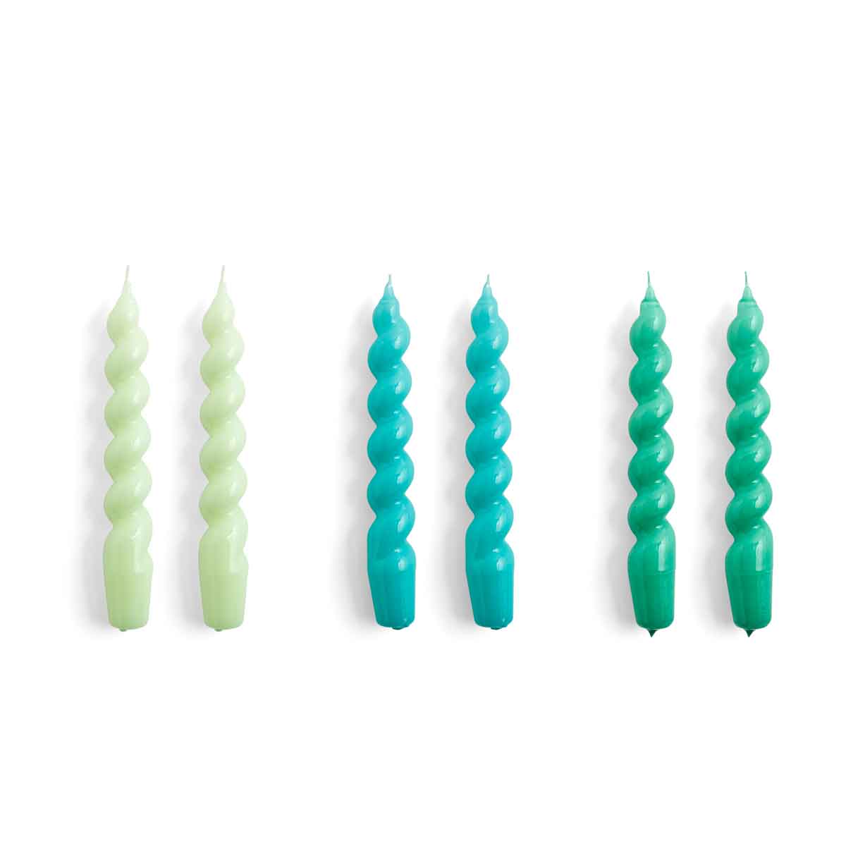Spiral Candle - Set of 6 | Mint Green Aqua | by HAY - Lifestory