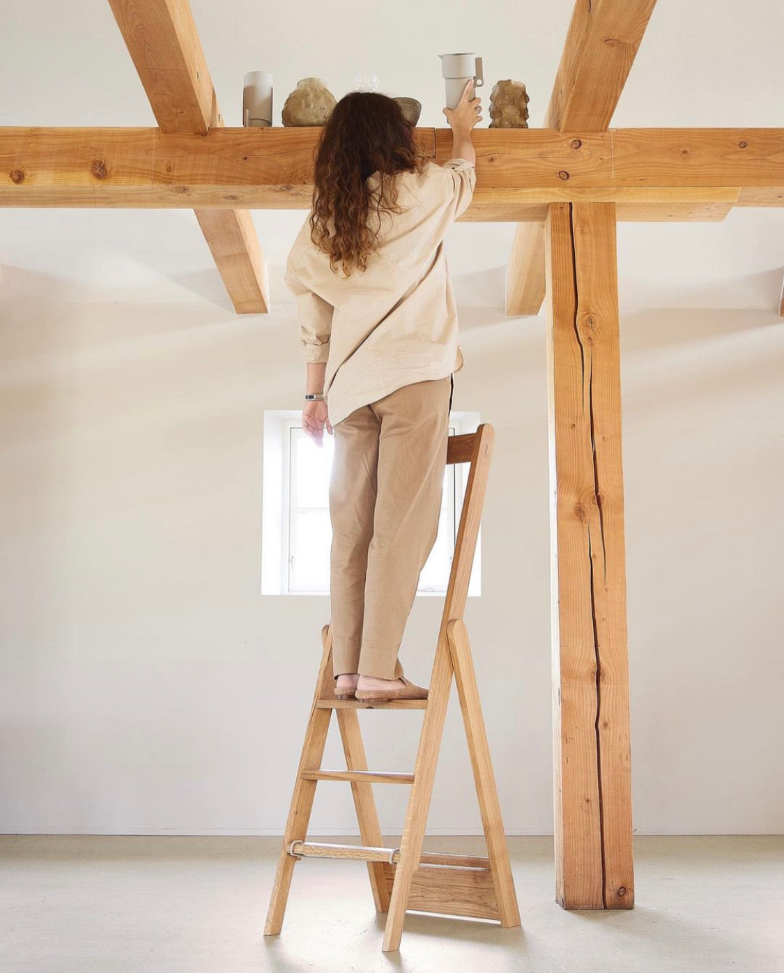 Step By Step Ladder | White Oiled Oak | by Form & Refine - Lifestory - Form & Refine