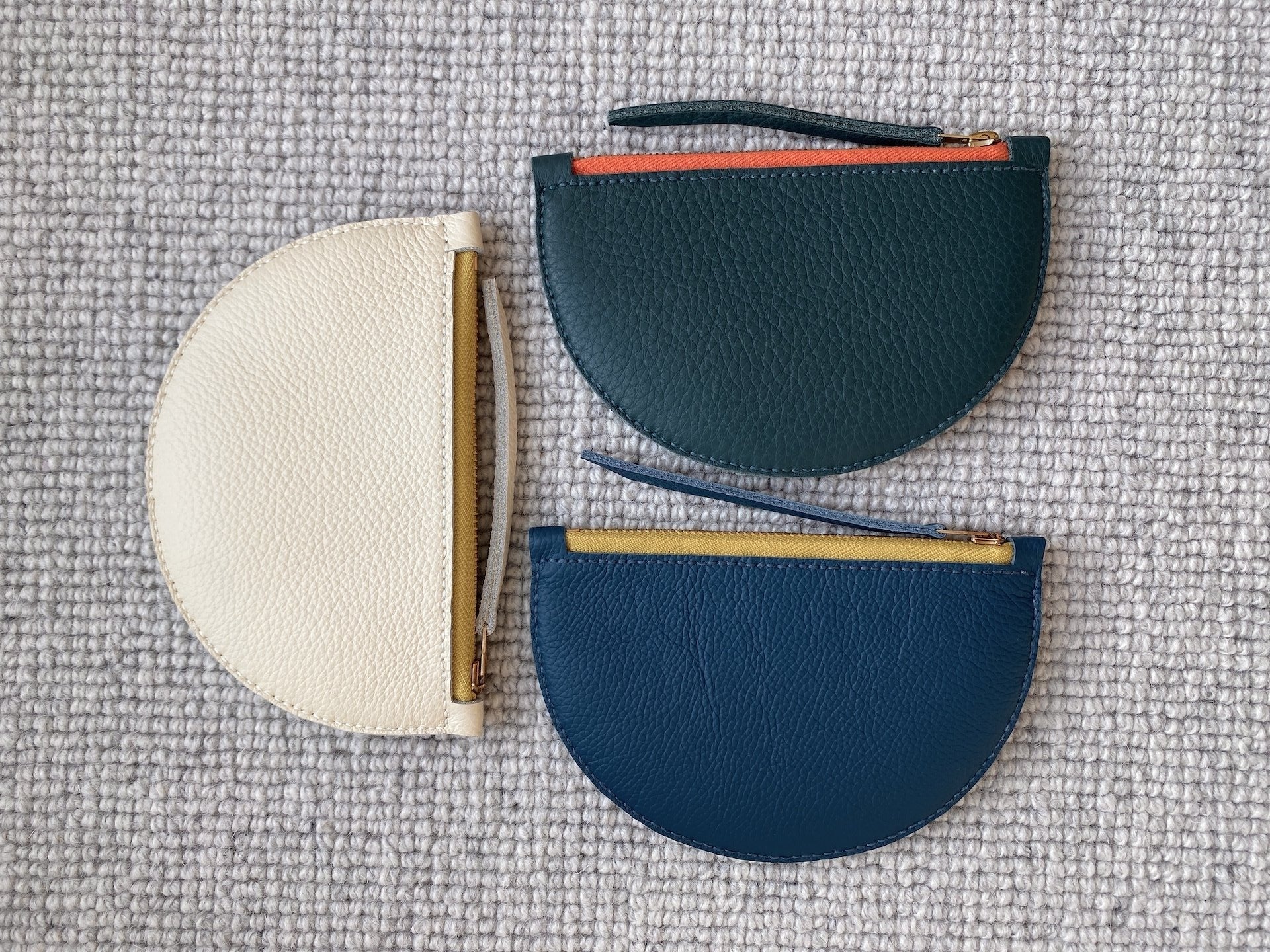 Mimi Purse in Milky White Leather with Brass Zip | by Jude Gove - Lifestory