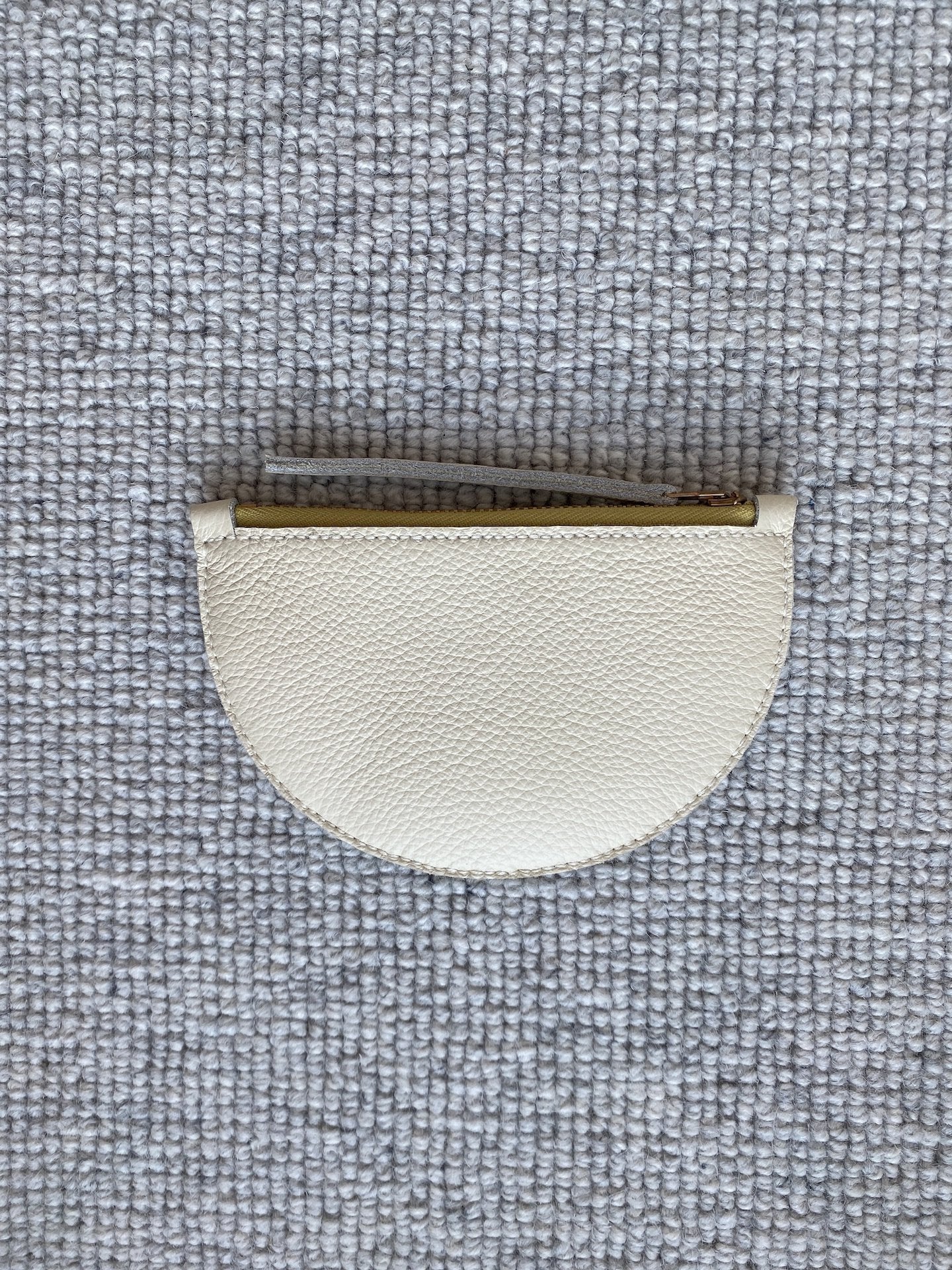 Mimi Purse in Milky White Leather with Brass Zip | by Jude Gove - Lifestory