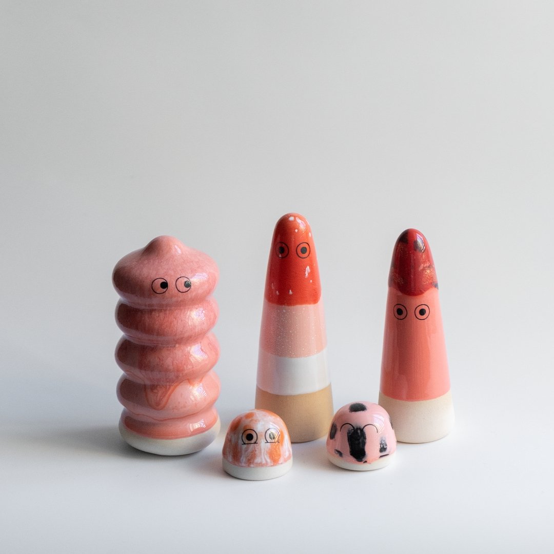 Ghost | Strawberry Cap | Ceramic Figurine | by Studio Arhoj - Lifestory