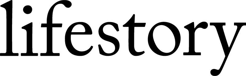 Lifestory Edinburgh's logotype in black against white background