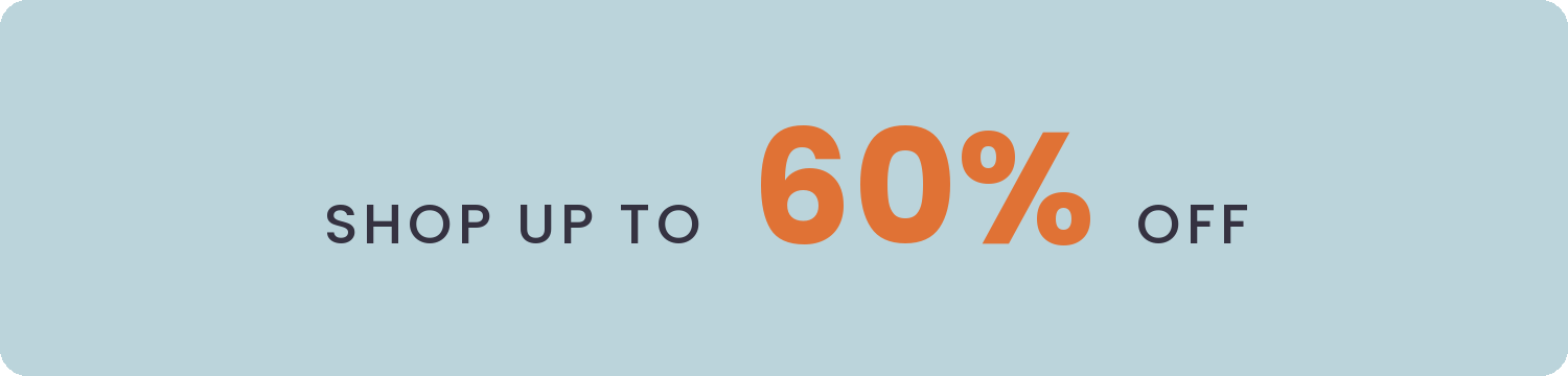 Lifestory summer sale - up to 60% off banner with 'Shop up to 50% off' text on a light blue background