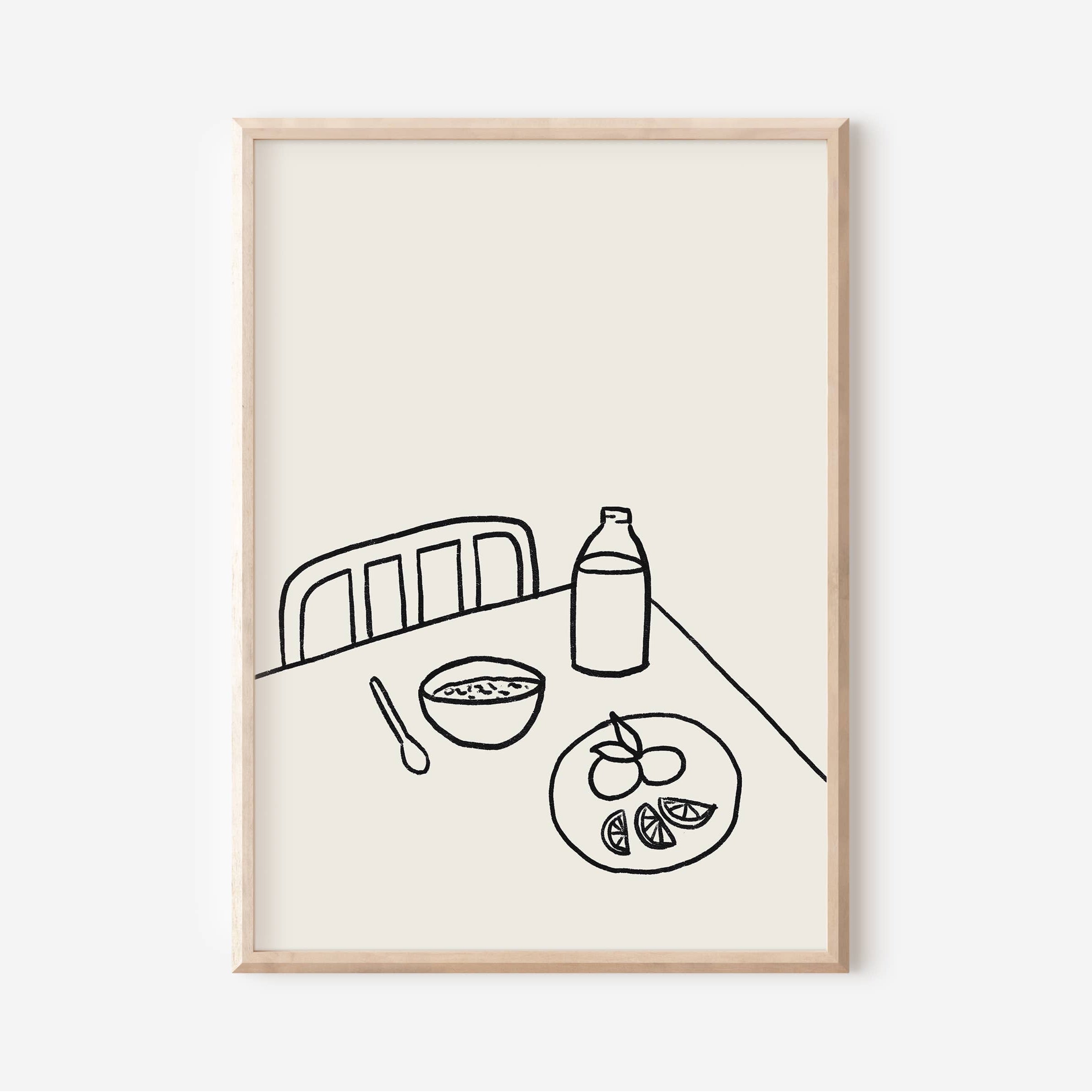 Breakfast Table Unframed A4 Print by Nat Creative - Lifestory
