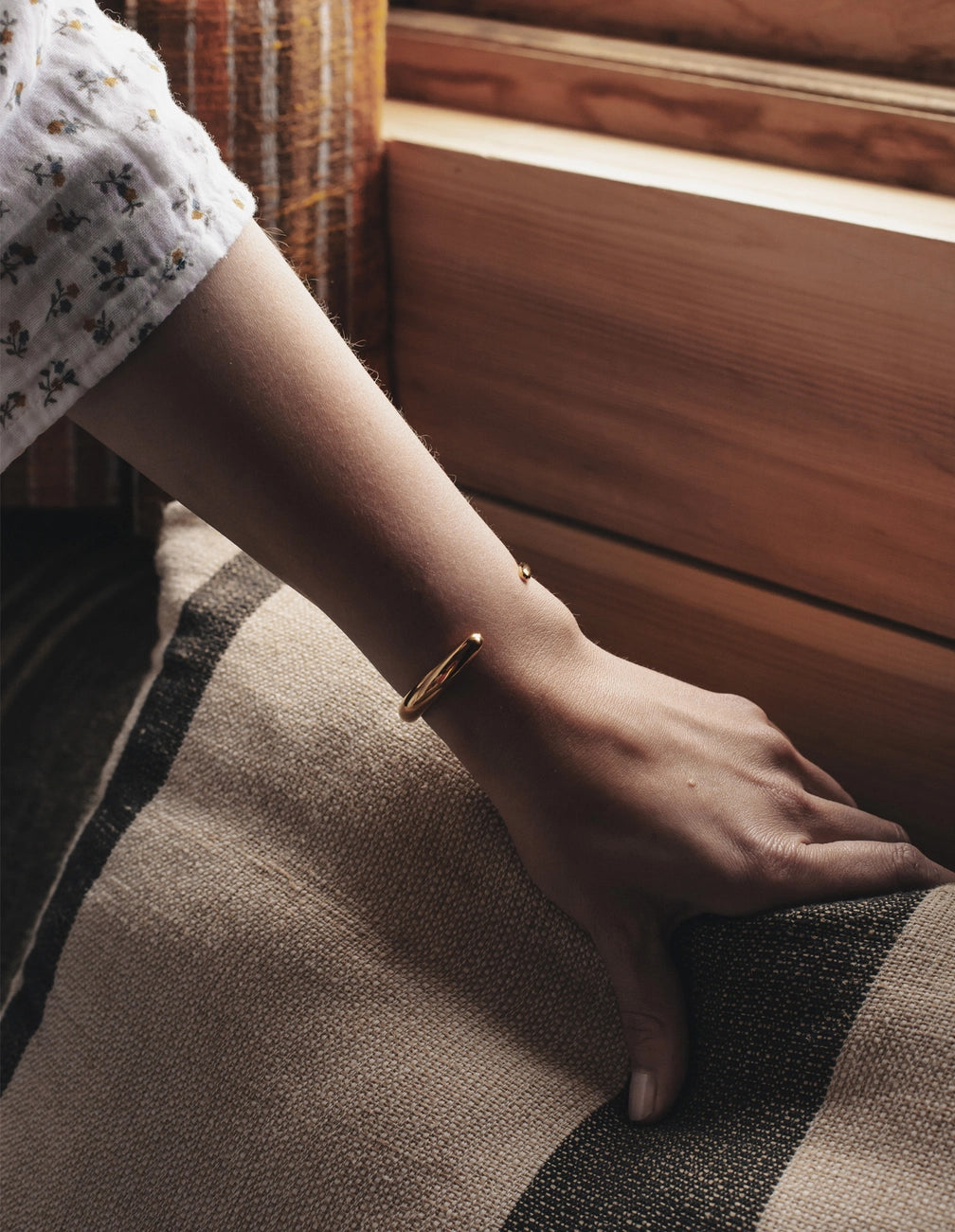 Bold Fluid Cuff Bangle - Water Resistant Gold or Silver Plating by Nordic Muse - Lifestory