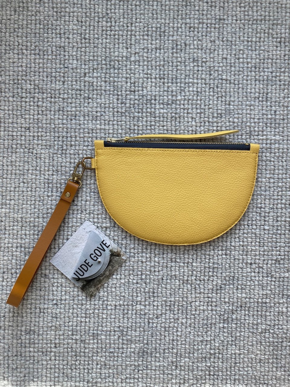 Odette Wristlet Bag | Leather & Wool Felt | by Jude Gove - Lifestory