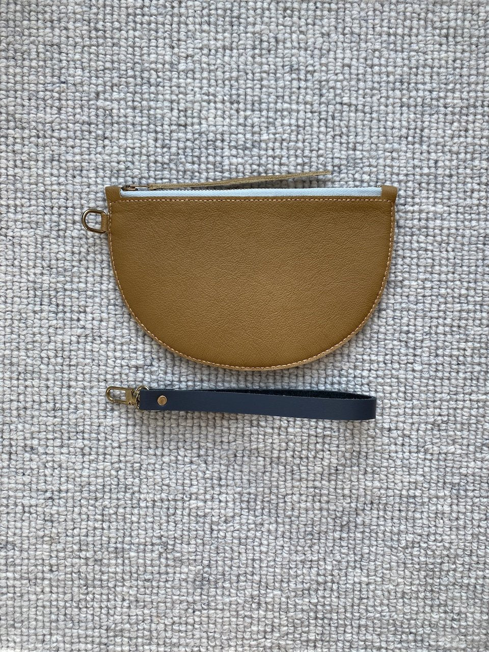 Odette Wristlet Bag | Leather & Wool Felt | by Jude Gove - Lifestory