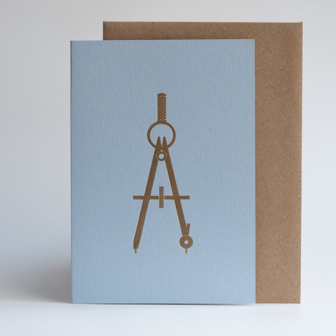 Compass Card Brass/Blue by ola - Lifestory
