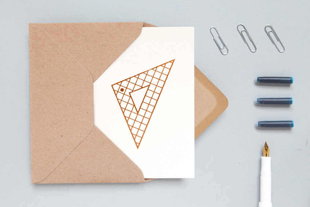 Set Square Ruler Card Stone/Copper by ola - Lifestory