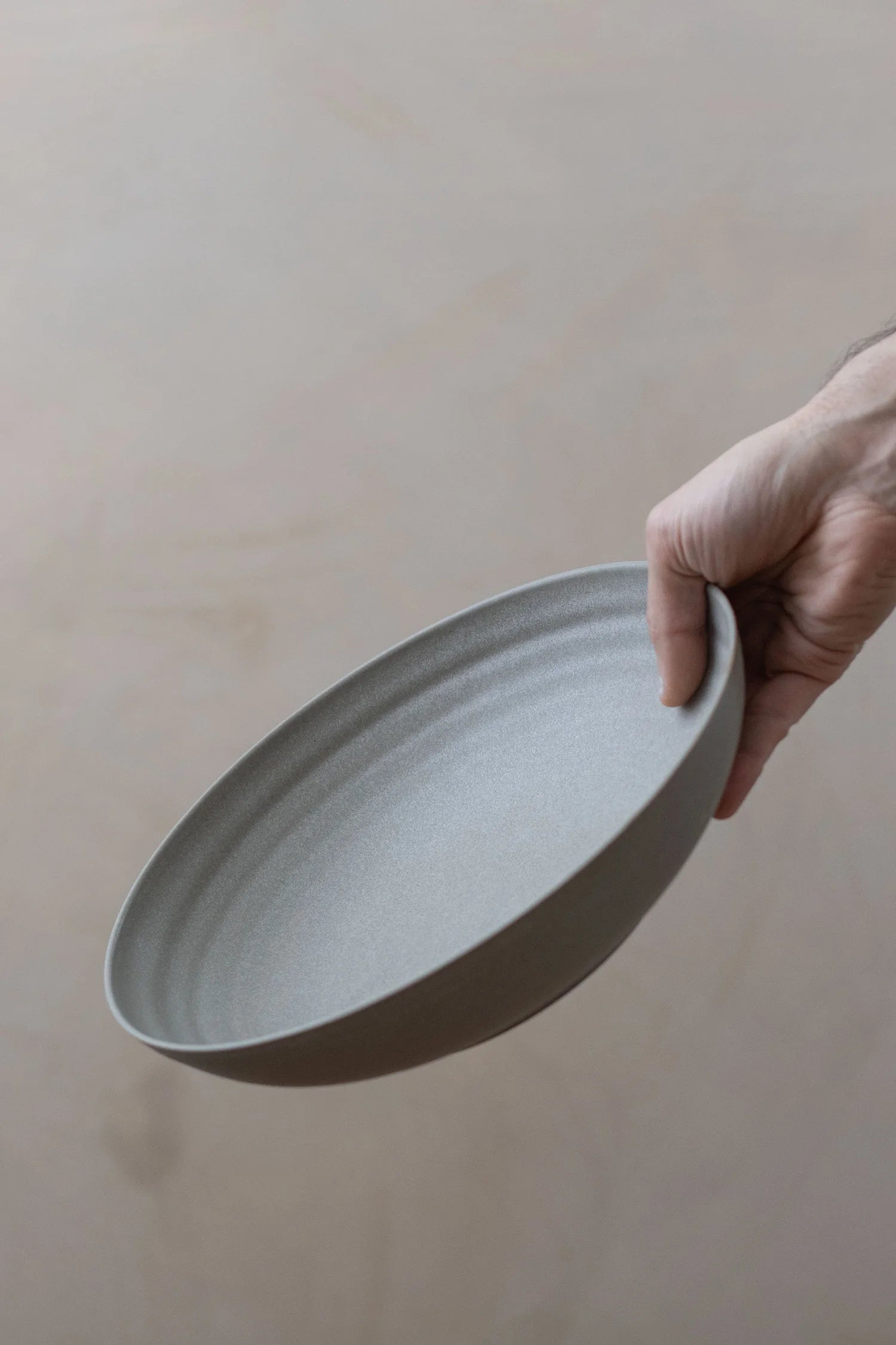 Shallow Serving Bowl | Feather Grey | by Borja Moronta
