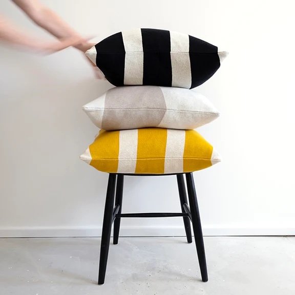 Ilo Cushion | Grey, Aqua, Off-White | Cotton & Duck Feather | by Sophie Home - Lifestory