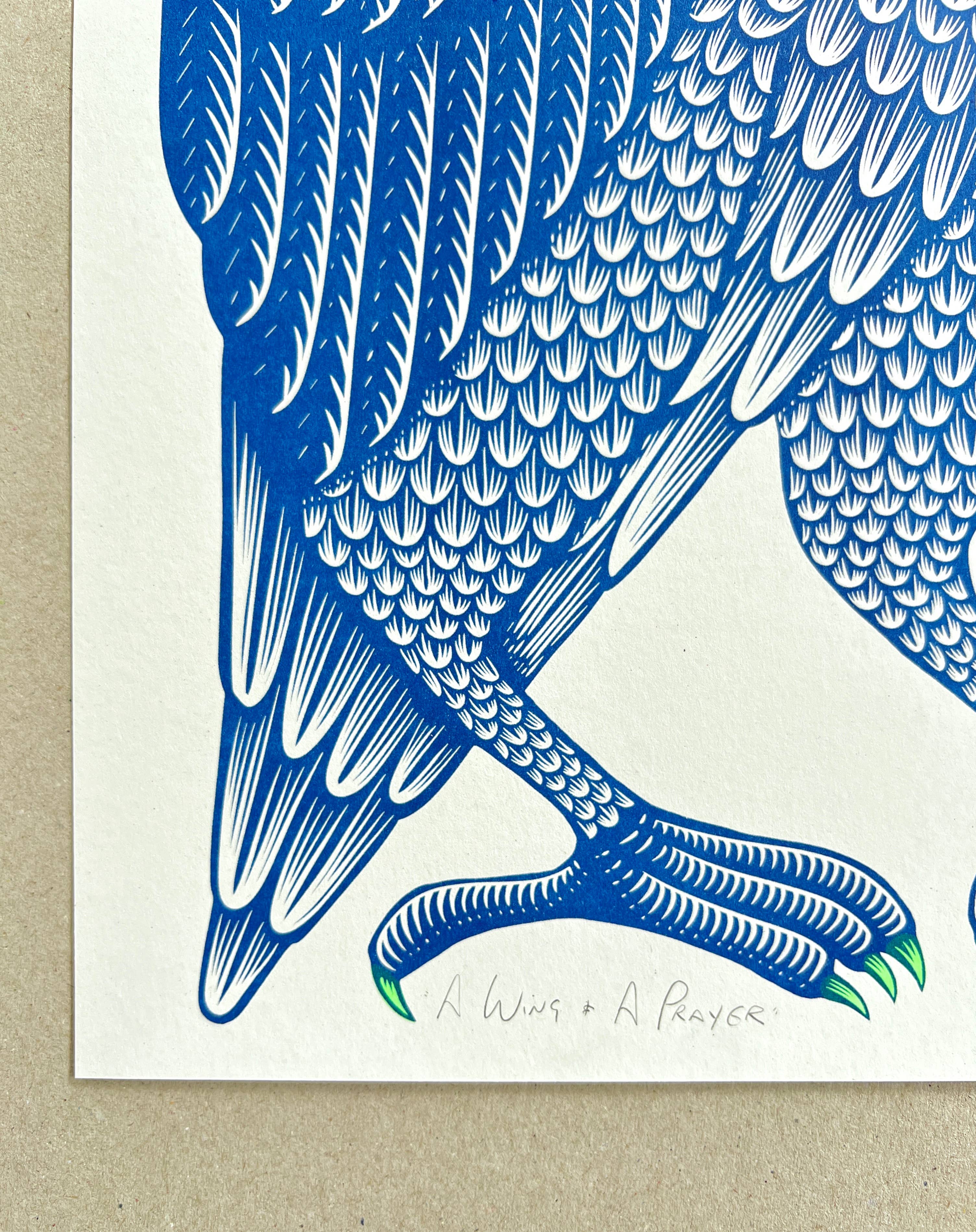 "A Wing and A Prayer" Unframed A3 Riso Print by Strangford - Lifestory