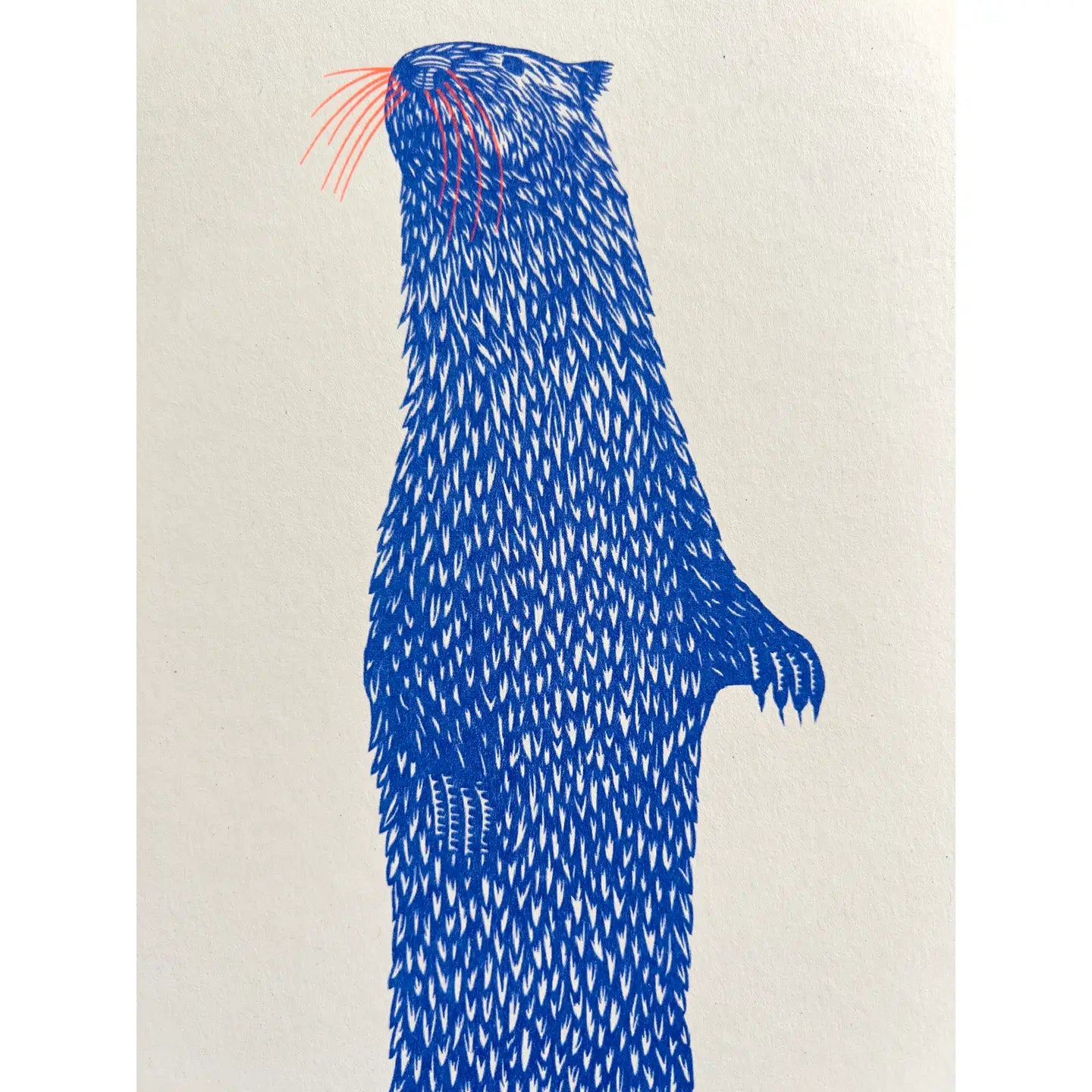 "Long Otter" Unframed 42 x 15cm Riso Print by Strangford - Lifestory