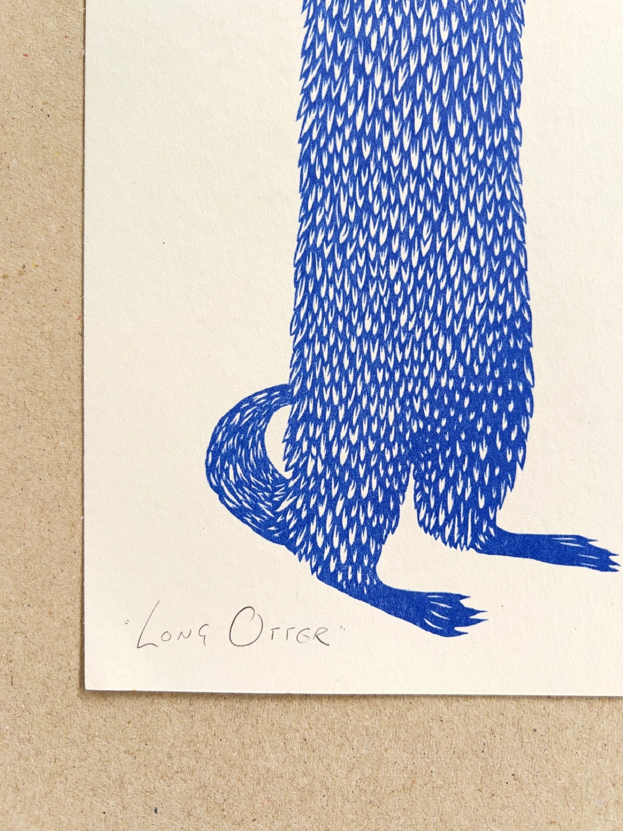 "Long Otter" Unframed 42 x 15cm Riso Print by Strangford - Lifestory