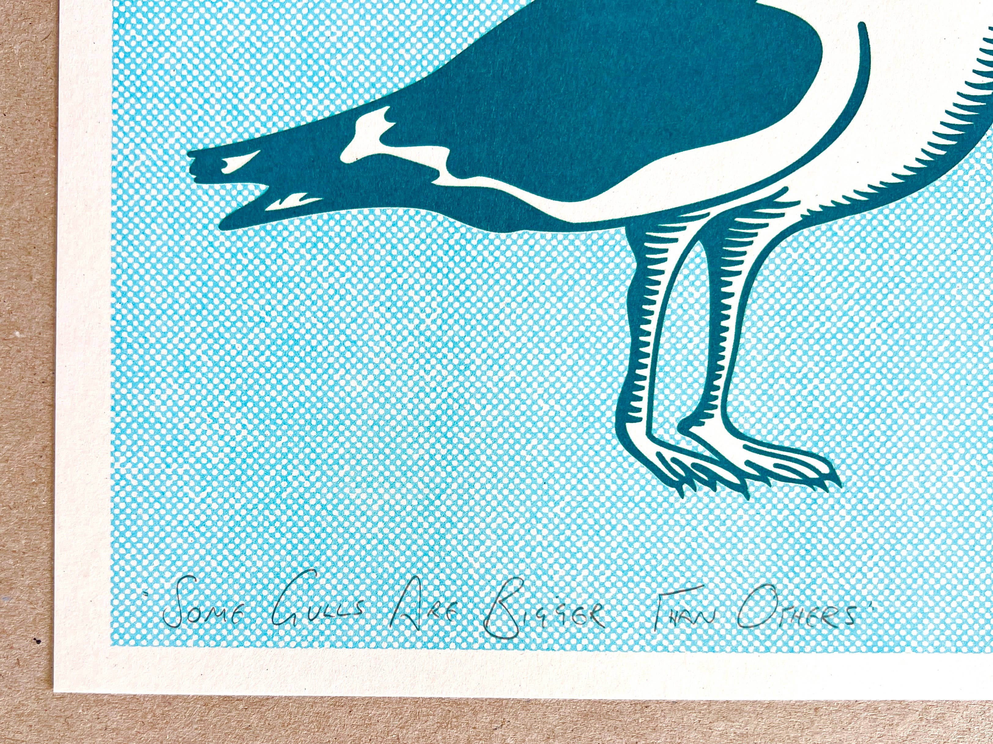 "Some Gulls Are Bigger Than Others" Unframed 30 x 30 Riso Print by Strangford - Lifestory
