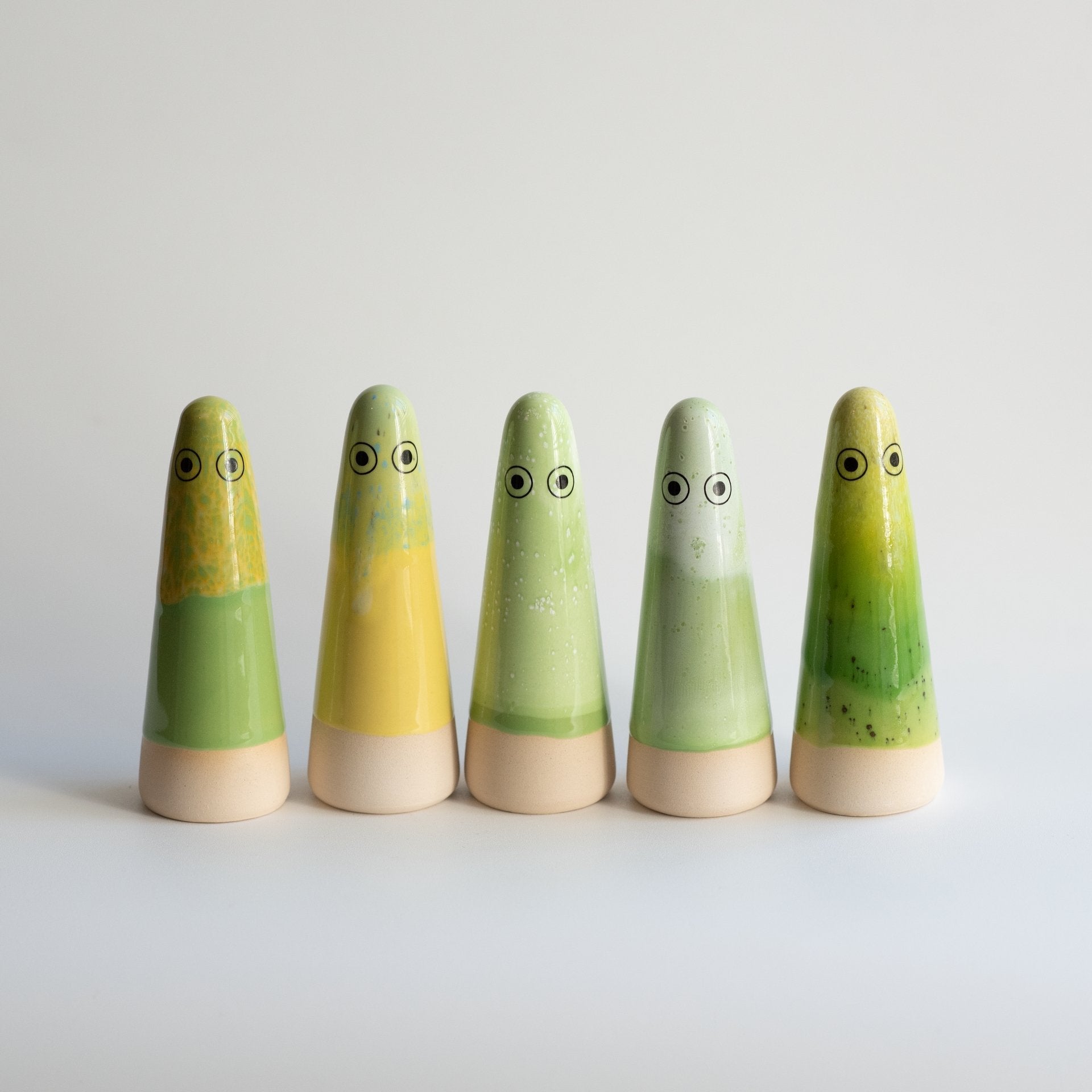 Studio Arhoj Ghosts in Various Green & Yellow Glazes - Lifestory