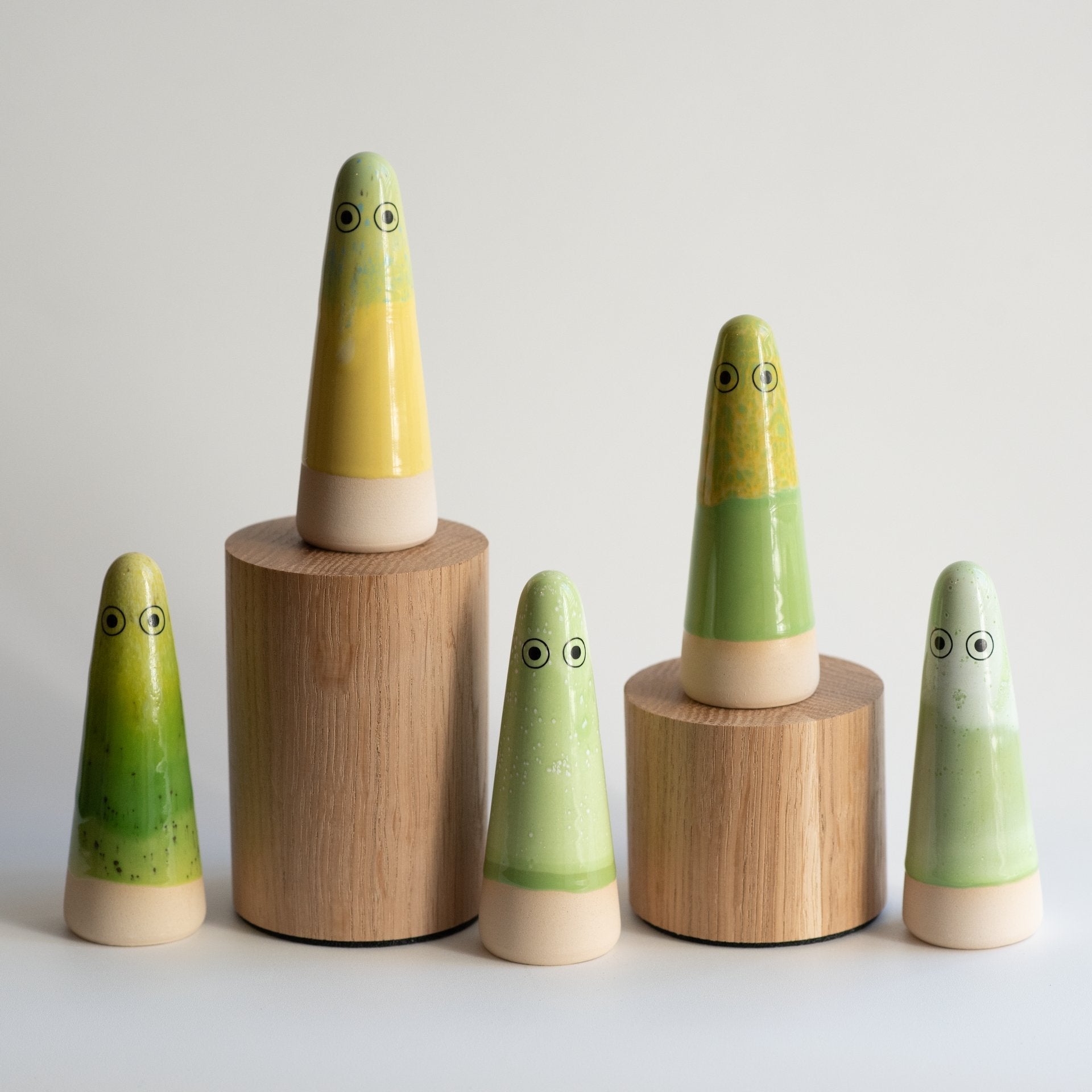 Studio Arhoj Ghosts in Various Green & Yellow Glazes - Lifestory