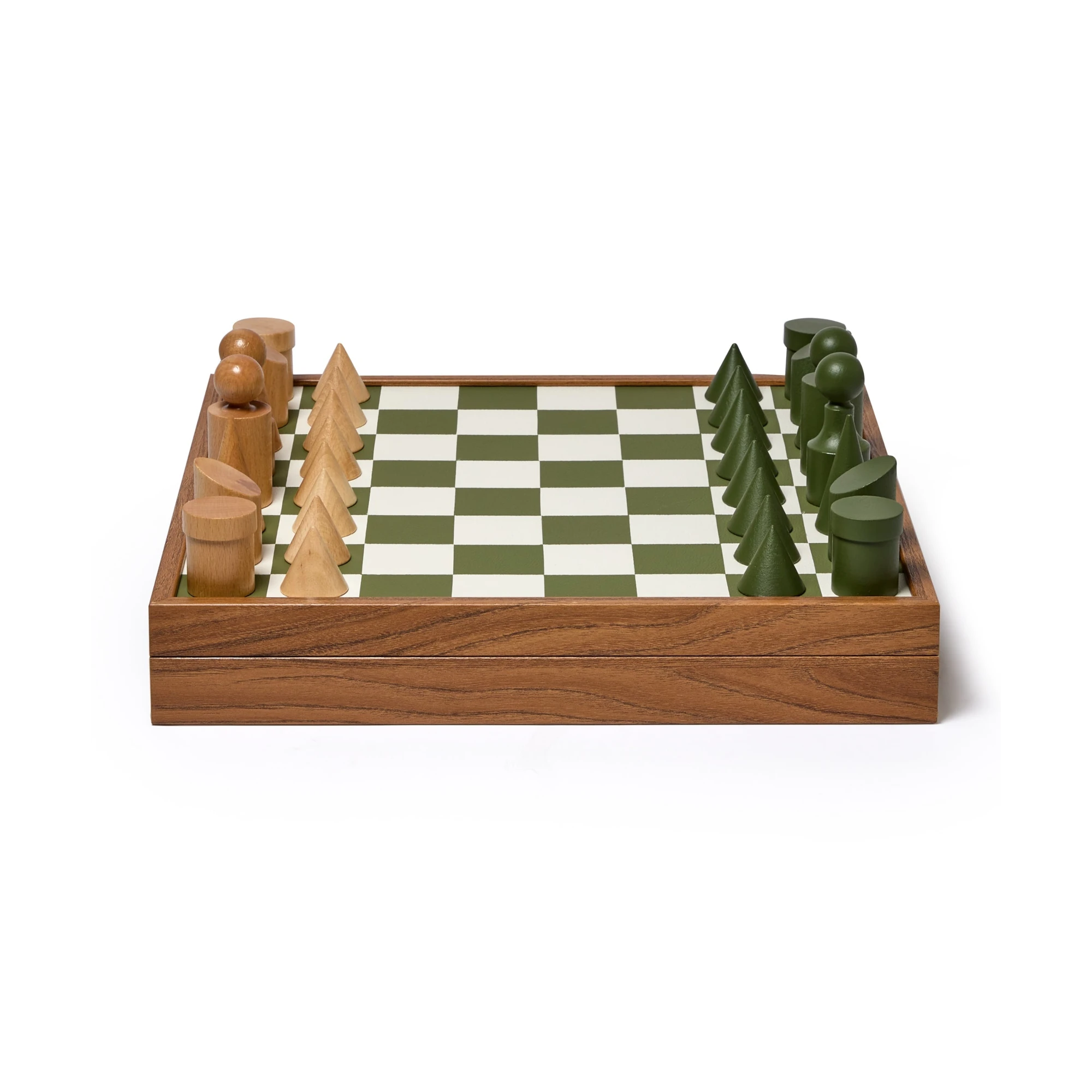 Milos Wooden Chess Set by The Conran Shop in olivine green