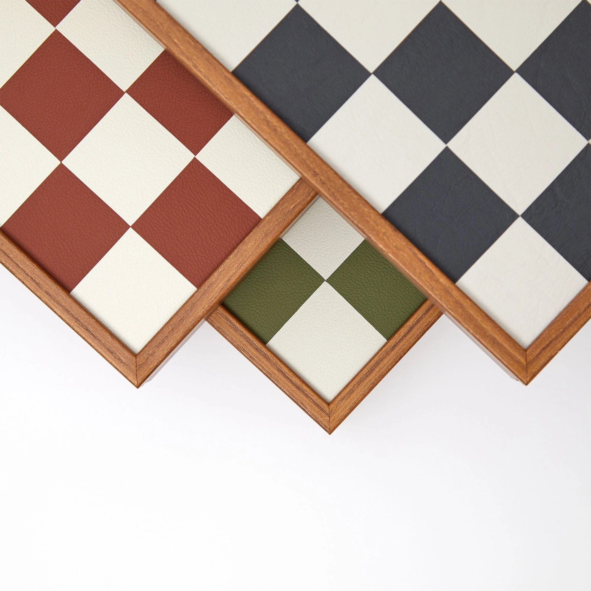 Milos Wooden Chess Set by The Conran Shop - family image of all available colours